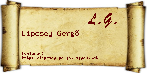 Lipcsey Gergő névjegykártya