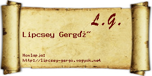 Lipcsey Gergő névjegykártya